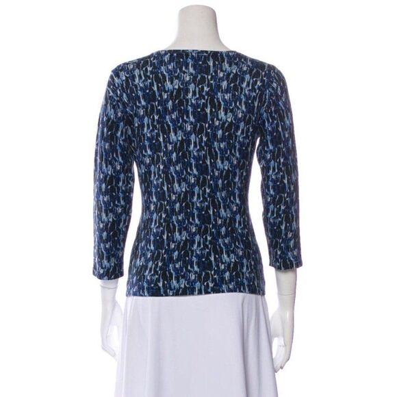 real clothes saks fifth avenue Authentic blue white long sleeve sweater top M - Picture 3 of 7